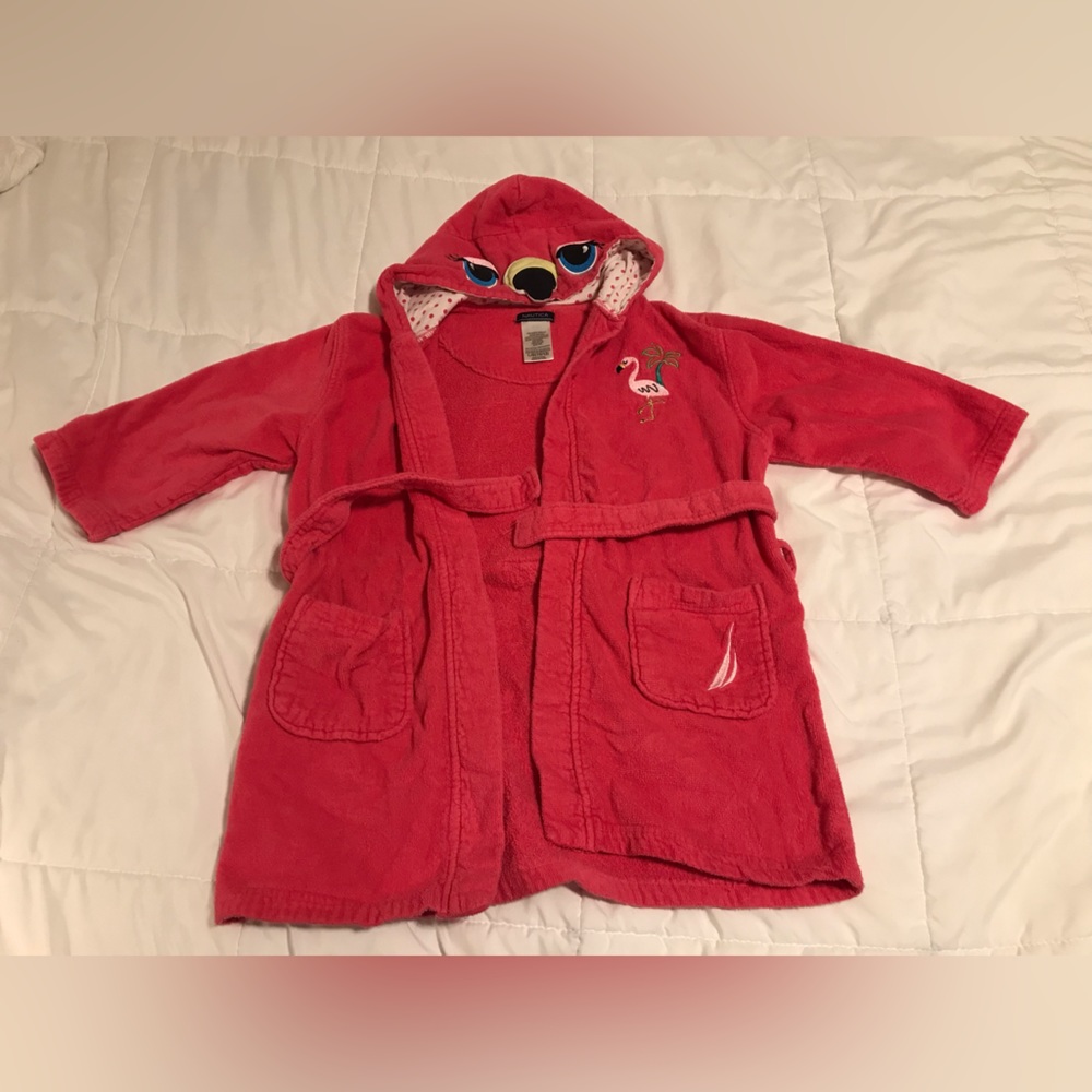 10/12 bright pink flamingo robe, Nautica G
